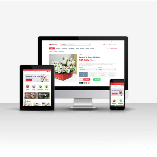 Çiçekçi İnternet Sitesi V1 – Gelişmiş E-Ticaret Altyapılı, Çok Dilli, Sesli Bildirimli Online Çiçek Satış Sitesi