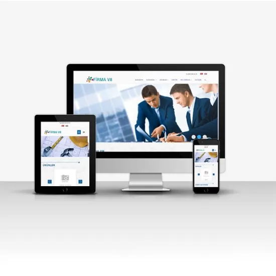Kurumsal Firma V8 – Çift Dilli, Üretim Tanıtımlı, SEO Uyumlu Mobil Web Sitesi