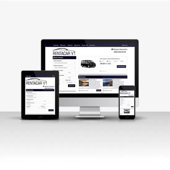 Rent A Car V1 – Temel Yönetim Panelli Hazır Araç Kiralama Web Sitesi